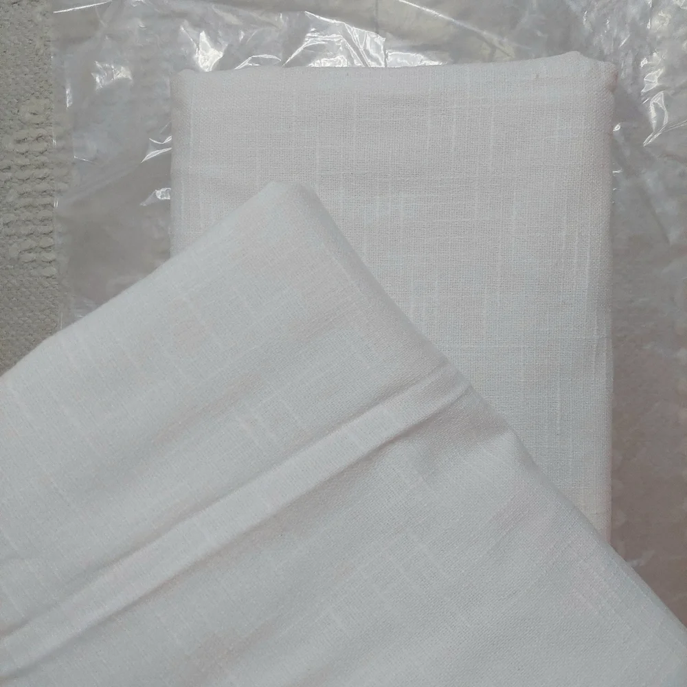 NWOT! Quince 100% Cotton White Slub Curtains, 48